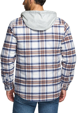 Quilted Lined Flannel Hooded Shirt Jacket [HOK720]