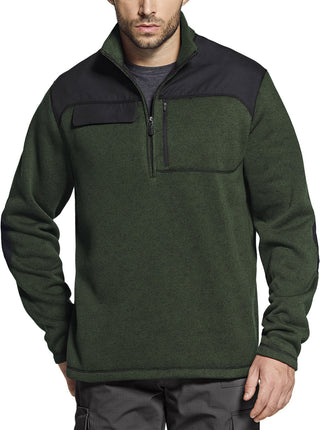 Half Zip Fleece Sweater with Flap Pocket [HKZ401]