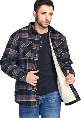 Sherpa Lined Flannel Shirt Jacket [HOK710]