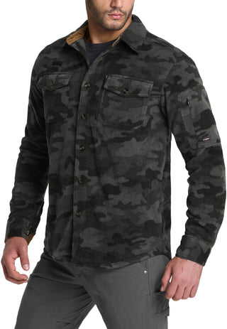 Heavyweight Fleece Shirt with Hidden Zipper Pocket [HOS212]